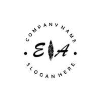 första ea brev logotyp elegant företag varumärke lyx vektor