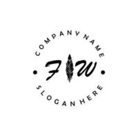 första fw brev logotyp elegant företag varumärke lyx vektor