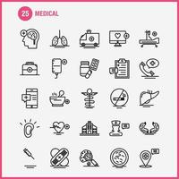 medizinische zeilensymbole für infografiken mobiles uxui-kit und druckdesign umfassen zwischenablage zeittafel uhr tablette medizinische medizin kapselsammlung modernes infografik-logo und piktogramm vektor