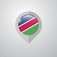 Kartennavigationszeiger mit Namibia-Flaggendesignvektor vektor