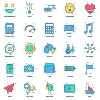 25 Business Concept Mix Flat Color Icon Set vektor