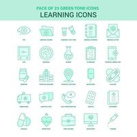 25 grön inlärning ikoner ikon uppsättning vektor