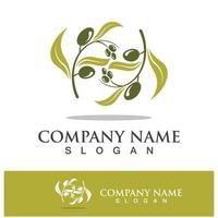 Logo-Design für natives Olivenöl extra vektor