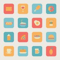 mat app ikoner uppsättning vektor