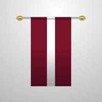 Lettland hängende Flagge vektor