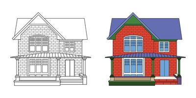 Färben von Haus-Vektor-Illustration vektor