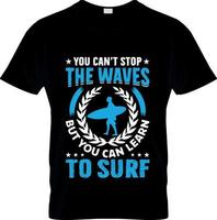 Surf-T-Shirt-Design, Surf-T-Shirt-Slogan und Bekleidungsdesign, Surf-Typografie, Surf-Vektor, Surf-Illustration vektor