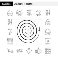 landwirtschaft handgezeichnetes symbolpaket für designer und entwickler symbole der landwirtschaft apfel land bauernhof landwirtschaft bauernhof landwirtschaft lebensmittel vektor