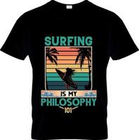 Surf-T-Shirt-Design, Surf-T-Shirt-Slogan und Bekleidungsdesign, Surf-Typografie, Surf-Vektor, Surf-Illustration vektor