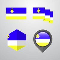 buryatia flagga design uppsättning vektor