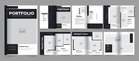 Architektur- und Innenarchitektur-Portfolio Vorlage für ein professionelles Architektur-Portfolio vektor