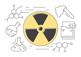 Wissenschaft und Chemie Thin Line Icons vektor