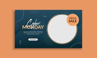 Cyber Montag Verkauf Banner Vorlage vektor