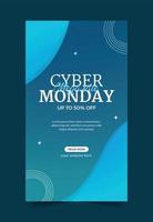 Vorlage für Cyber-Monday-Verkaufsgeschichten in sozialen Medien vektor