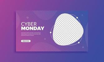 Cyber Montag Verkauf Banner Vorlage vektor
