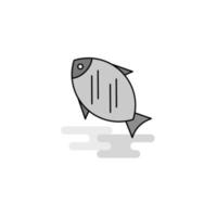 fisk webb ikon platt linje fylld grå ikon vektor