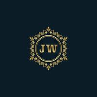 buchstabe jw logo mit luxusgoldvorlage. Eleganz-Logo-Vektorvorlage. vektor