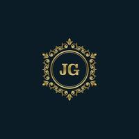 buchstabe jg logo mit luxusgoldvorlage. Eleganz-Logo-Vektorvorlage. vektor