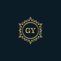Buchstabe gy Logo mit luxuriöser Goldvorlage. Eleganz-Logo-Vektorvorlage. vektor