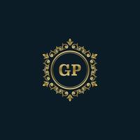 Buchstabe gp-Logo mit luxuriöser Goldvorlage. Eleganz-Logo-Vektorvorlage. vektor