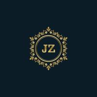 buchstabe jz logo mit luxusgoldvorlage. Eleganz-Logo-Vektorvorlage. vektor