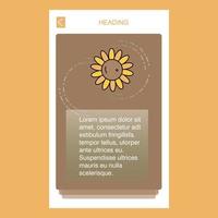 Sonnenblume mobiler vertikaler Banner-Design-Designvektor vektor