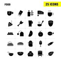 Lebensmittel solide Glyphen-Icons für Infografiken, mobiles Uxui-Kit und Druckdesign umfassen Topf Kochen von Lebensmitteln Mahlzeit Wasserkocher Tee Lebensmittel-Mahlzeit-Sammlung Modernes Infografik-Logo und Piktogrammvektor vektor