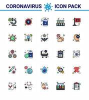 einfacher satz von covid19 schutz blau 25 icon pack symbol enthalten flagröhrchen handtest blut virales coronavirus 2019nov krankheitsvektordesignelemente vektor