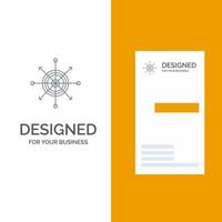 fokus styrelse pil pil mål grå logotyp design och företag kort mall vektor