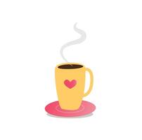 eine Tasse aromatischen Tee oder Kaffee. warme gemütliche illustration vektor