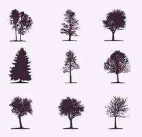 Satz Bäume 9-tlg vektor
