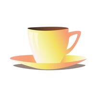 kaffe kopp i delikat gyllene nyanser vektor