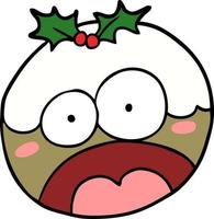 Cartoon Christmas Pudding Gesicht vektor