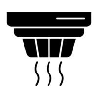 Glyph-Design-Ikone des Rauchmelders vektor