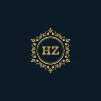 Buchstabe hz-Logo mit luxuriöser Goldvorlage. Eleganz-Logo-Vektorvorlage. vektor