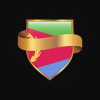 eritrea flagga gyllene bricka design vektor