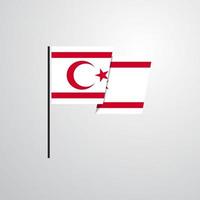 Designvektor mit wehender Flagge von Nordzypern vektor