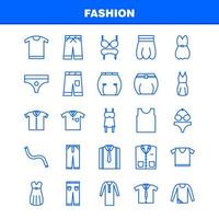 Fashion-Line-Icons für Infografiken, mobiles Uxui-Kit und Druckdesign, umfassen Fön, Friseur, Haare, Make-up, Oberteil, Bekleidungskollektion, modernes Infografik-Logo und Piktogramm-Vektor vektor