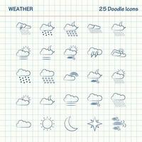 väder 25 klotter ikoner hand dragen företag ikon uppsättning vektor
