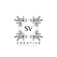 sv Anfangsbuchstabe Blume Logo Vorlage Vektor Premium Vektorgrafiken