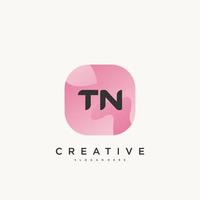 tn Anfangsbuchstabe Logo Symbol Design Vorlage Elemente mit Welle bunte Kunst. vektor