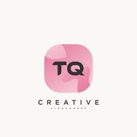 tq anfangsbuchstabe logo icon design template elemente mit wellenfarbener kunst. vektor