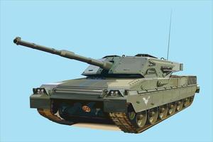 realistisch aussehender Panzervektor. mächtiger Panzer. Kriegspanzer, ideal für die Herstellung verschiedener Banner, Broschüren, Militärkalender.