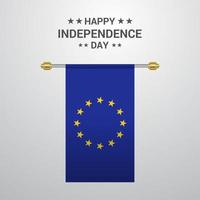 europeisk union oberoende dag hängande flagga bakgrund vektor