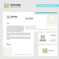 Kalender Business Briefkopf Umschlag und Visitenkarte Design Vektorvorlage vektor