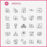 medizinische handgezeichnete symbole für infografiken mobiles uxui-kit und druckdesign umfassen tabletten medizinische medizin wissenschaft kapselformel medizinische medizinsammlung modernes infografik-logo vektor