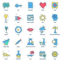 25 Business Concept Mix Flat Color Icon Set vektor