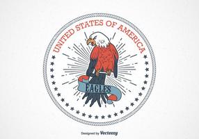 Retro USA Eagle Seal Vector