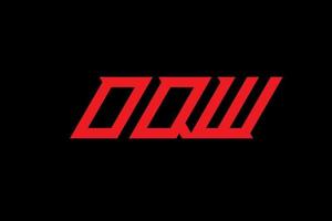 oqw-Buchstaben- und Alphabet-Logo-Design vektor