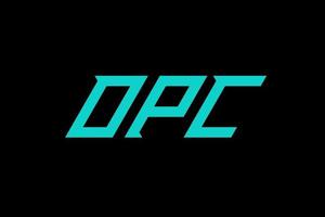 opc-Buchstaben- und Alphabet-Logo-Design vektor